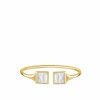 Bracelets | Lalique Arethuse Flexible Bangle Clear Crystal/ 18K Yellow Gold-Plated