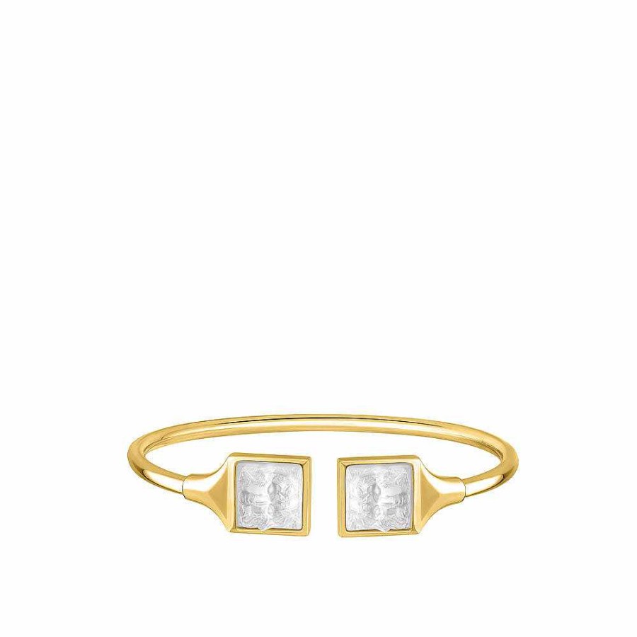 Bracelets | Lalique Arethuse Flexible Bangle Clear Crystal/ 18K Yellow Gold-Plated