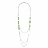 Necklaces | Lalique Empreinte Animale Long Necklace Green Crystal/ Silver