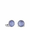 Cufflinks | Lalique Toupie Cufflinks Sapphire Blue Crystal/ Palladium Finishing