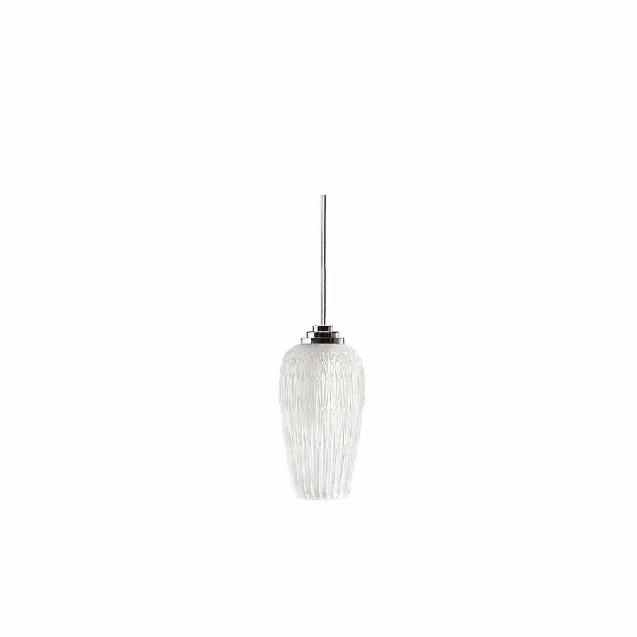 Ceiling Lamps & Lights | Lalique Plumes Ceiling Lamp Clear Crystal/ Chrome Finish