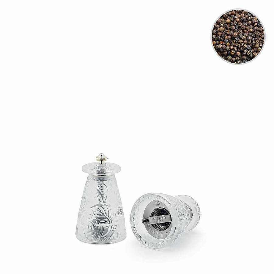 Table Accessories | Lalique Feuilles Pepper Grinder Clear Crystal